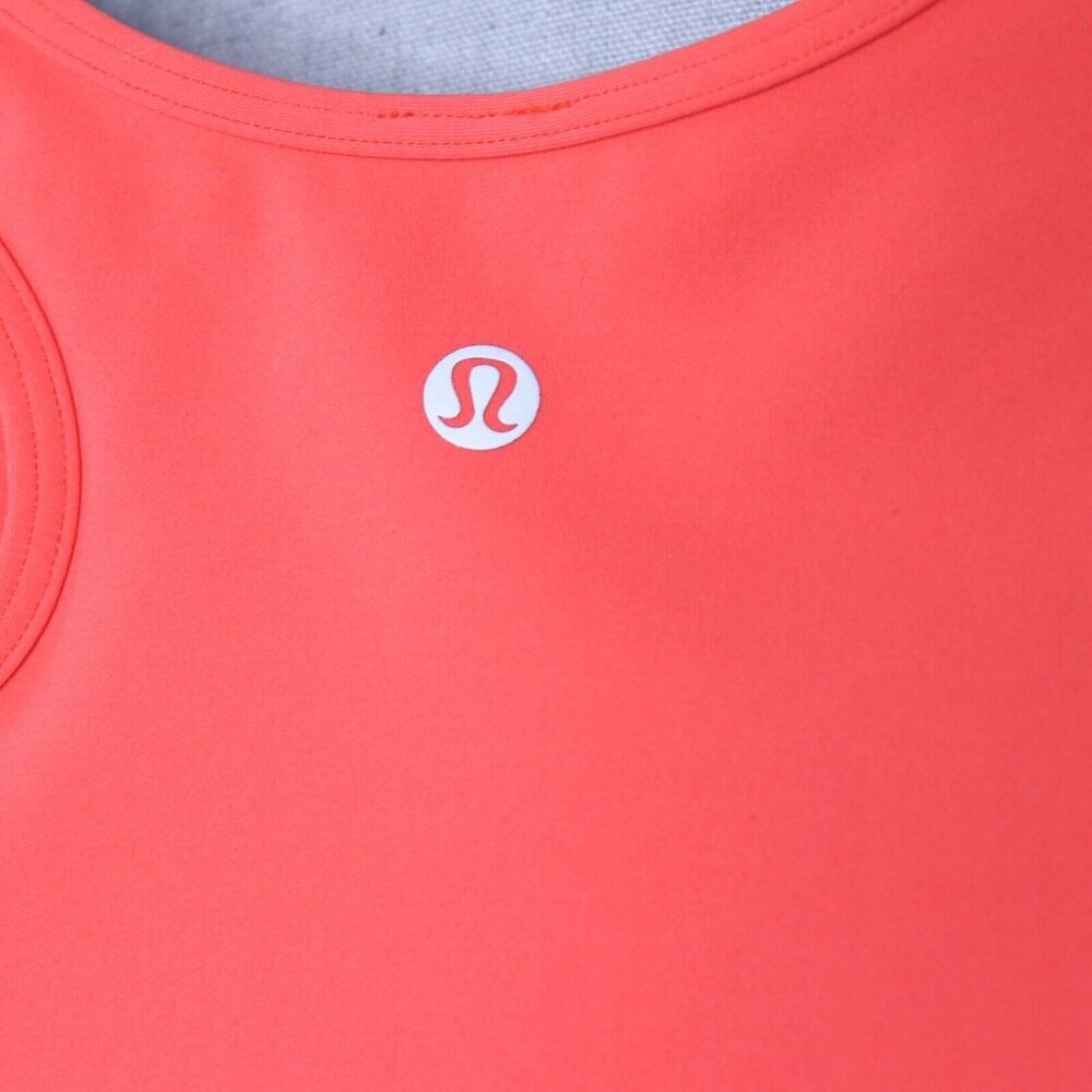 LULULEMON Mastered Motion Long Line Tank Top Size 4 Coral Red *No Removable Pads - Picture 6 of 12